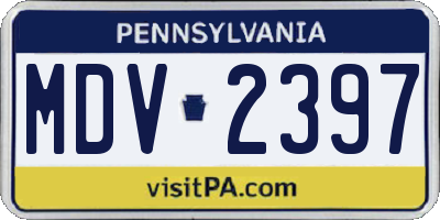 PA license plate MDV2397