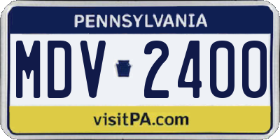 PA license plate MDV2400