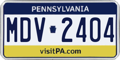 PA license plate MDV2404