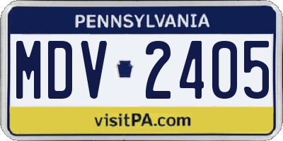 PA license plate MDV2405