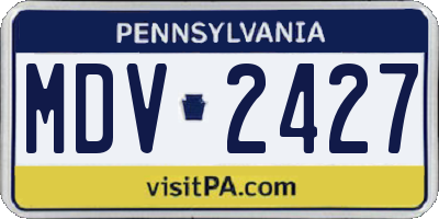 PA license plate MDV2427