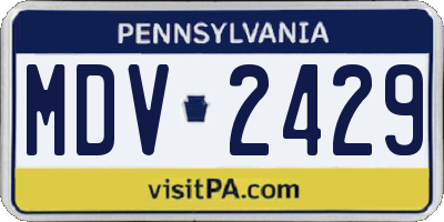 PA license plate MDV2429