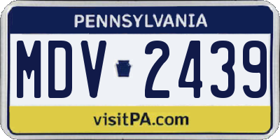 PA license plate MDV2439