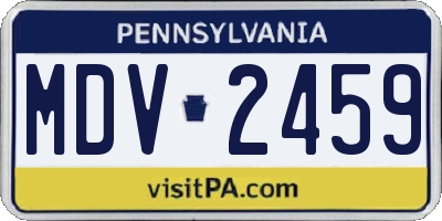 PA license plate MDV2459