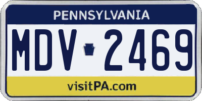 PA license plate MDV2469