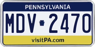 PA license plate MDV2470
