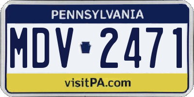 PA license plate MDV2471