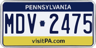 PA license plate MDV2475