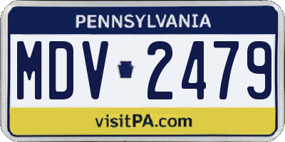 PA license plate MDV2479
