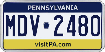 PA license plate MDV2480