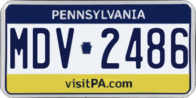 PA license plate MDV2486