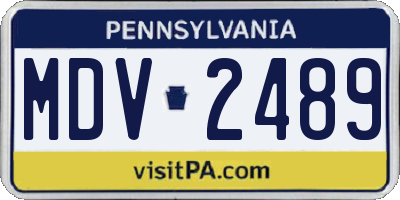 PA license plate MDV2489