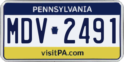 PA license plate MDV2491
