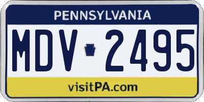 PA license plate MDV2495