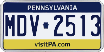PA license plate MDV2513