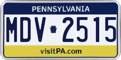 PA license plate MDV2515
