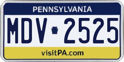 PA license plate MDV2525