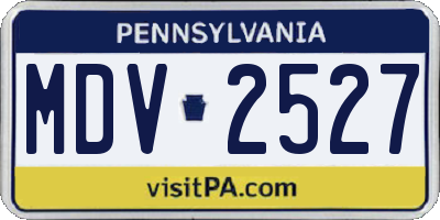 PA license plate MDV2527