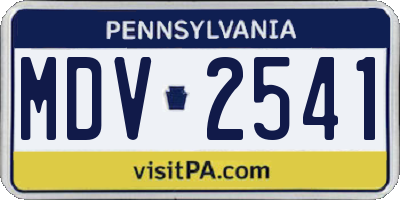 PA license plate MDV2541