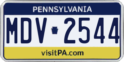 PA license plate MDV2544