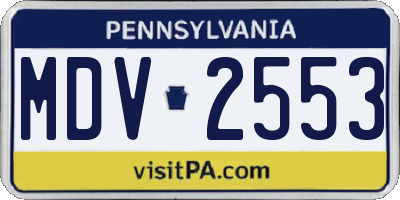 PA license plate MDV2553