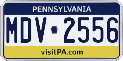 PA license plate MDV2556