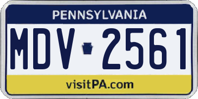 PA license plate MDV2561