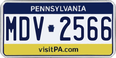 PA license plate MDV2566