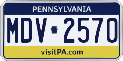 PA license plate MDV2570