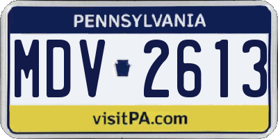 PA license plate MDV2613