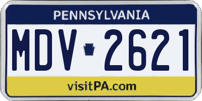 PA license plate MDV2621