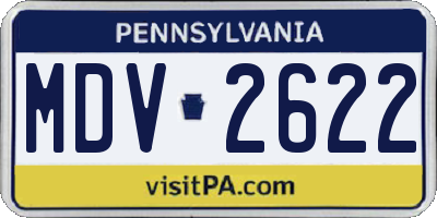 PA license plate MDV2622