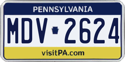PA license plate MDV2624