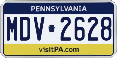 PA license plate MDV2628
