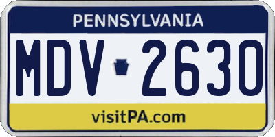 PA license plate MDV2630