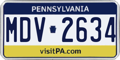 PA license plate MDV2634