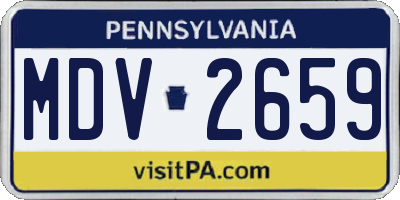 PA license plate MDV2659