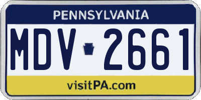 PA license plate MDV2661