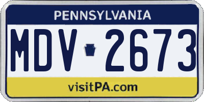 PA license plate MDV2673