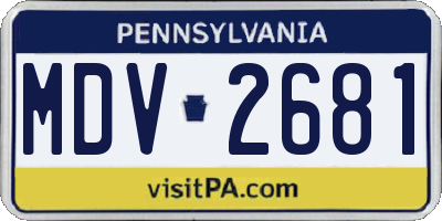 PA license plate MDV2681