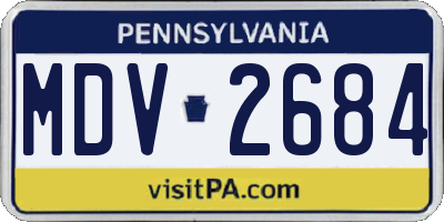 PA license plate MDV2684