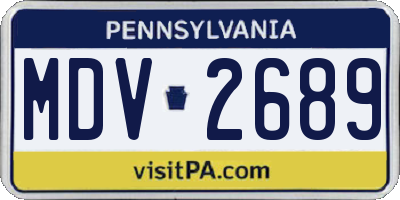 PA license plate MDV2689