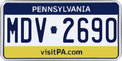 PA license plate MDV2690