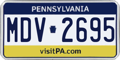 PA license plate MDV2695