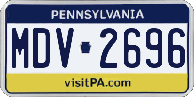 PA license plate MDV2696