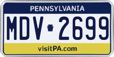 PA license plate MDV2699
