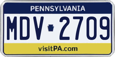 PA license plate MDV2709