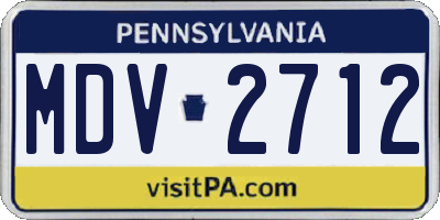 PA license plate MDV2712