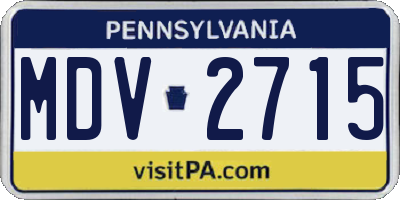 PA license plate MDV2715