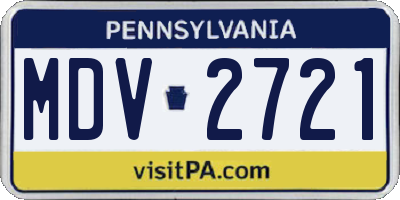 PA license plate MDV2721